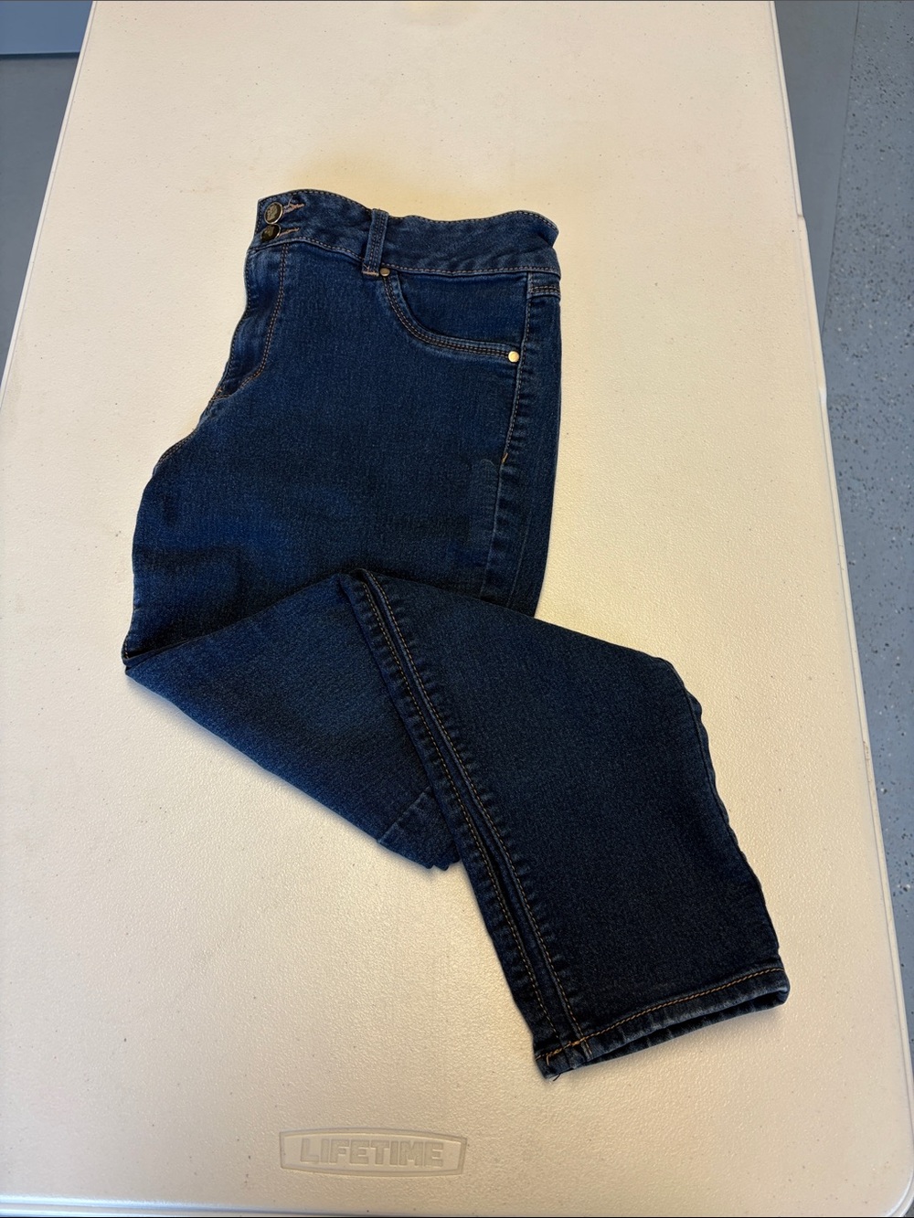 Dark Stretch Ankle Cut Skinny Jeans Sz 16
